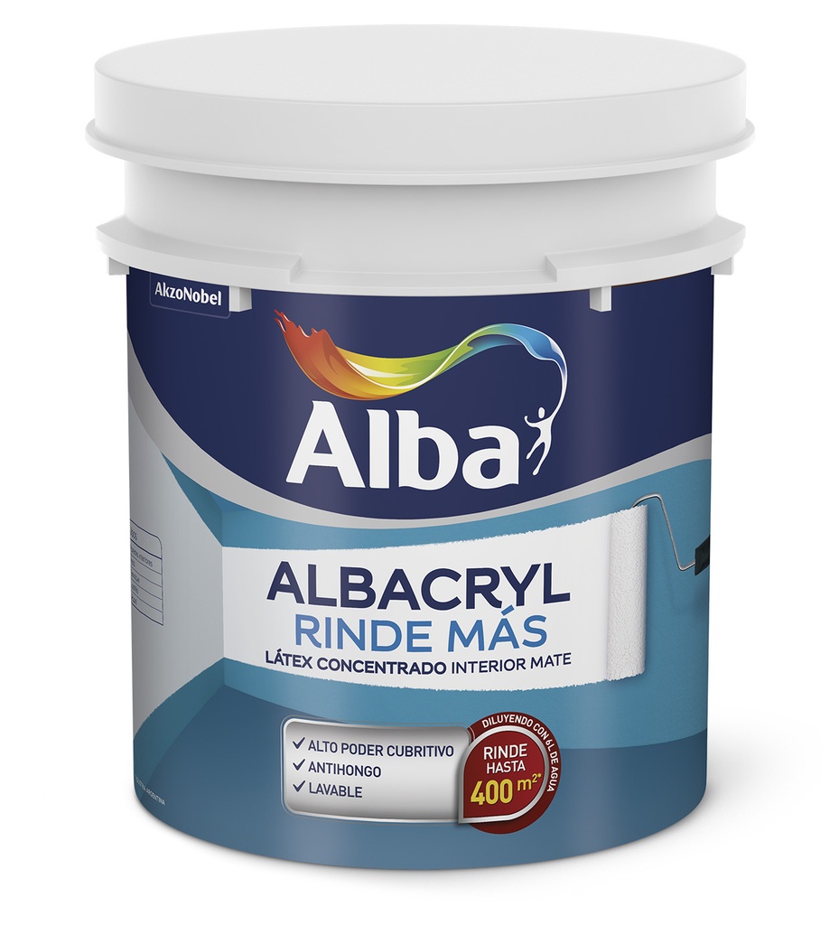 Albacryl rinde mas int. blanco x 4 lts.