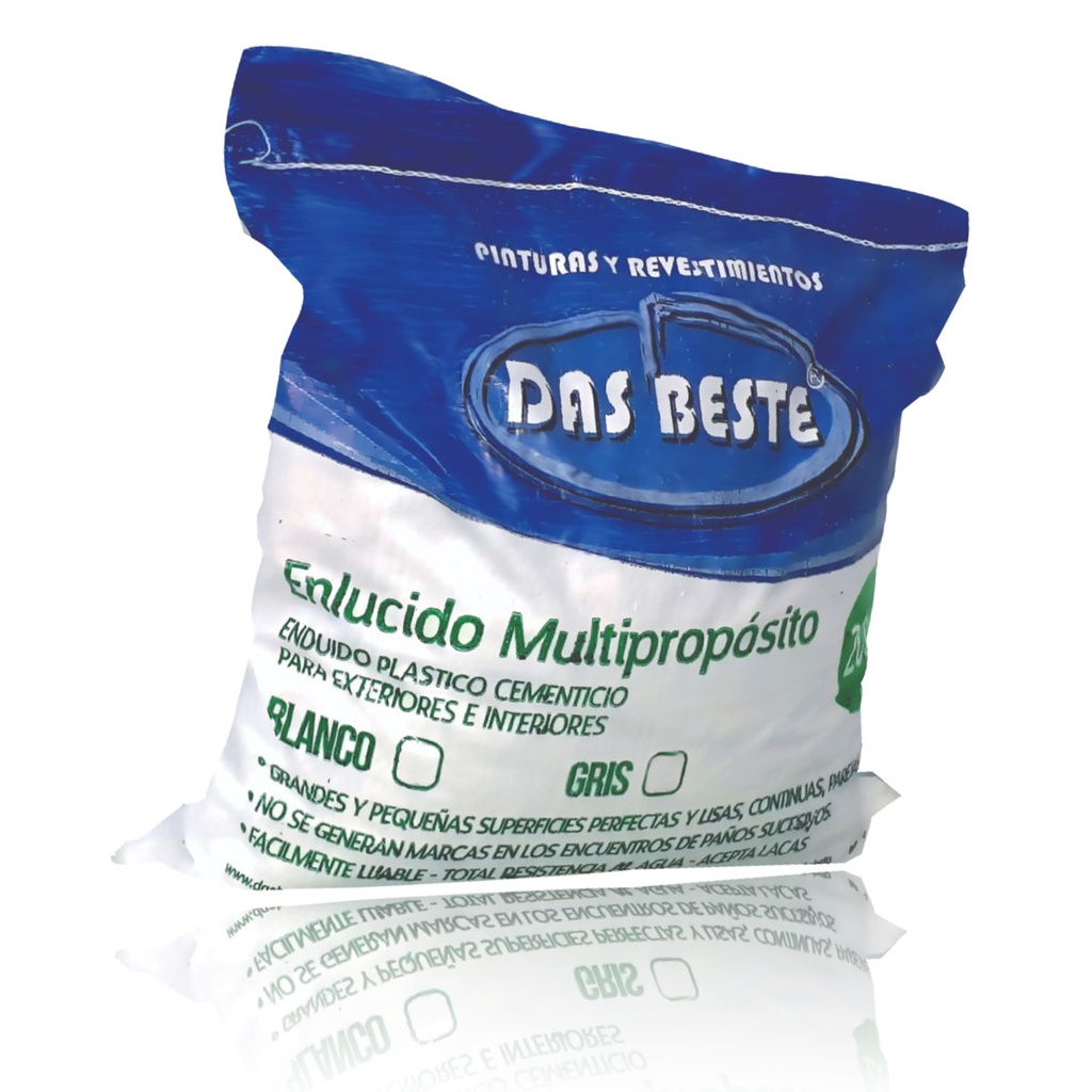 Enlucido exterior multiproposito gris x 20 kgs.