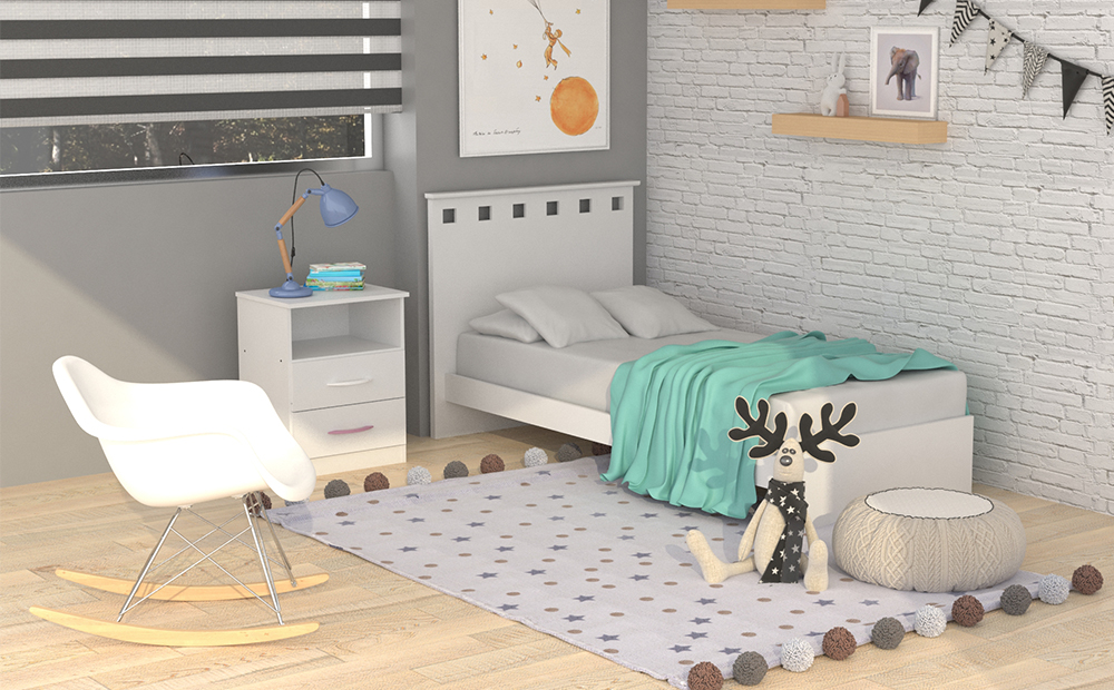 CAMA 1 PL SERIE 5 BLANCO