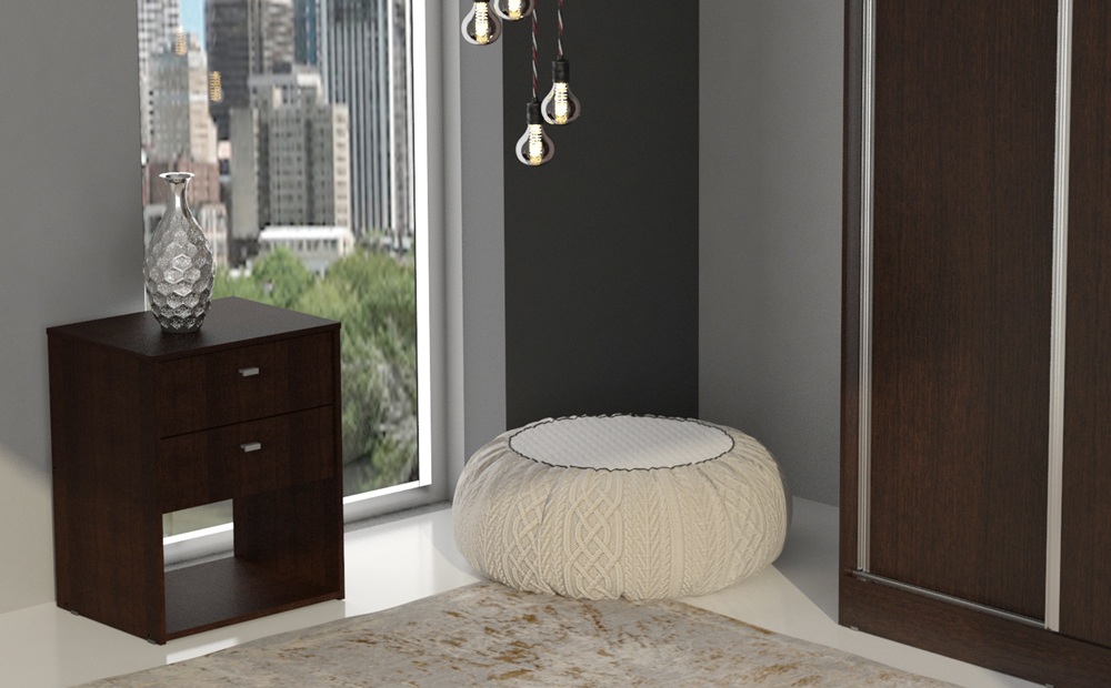 MESA DE LUZ 2 CAJONES NATURE