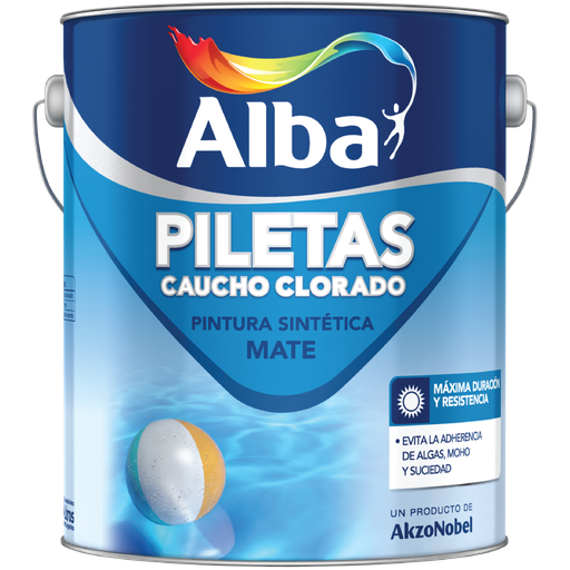 Pileta Alba caucho sintetico Celeste profundo x 20 lts.