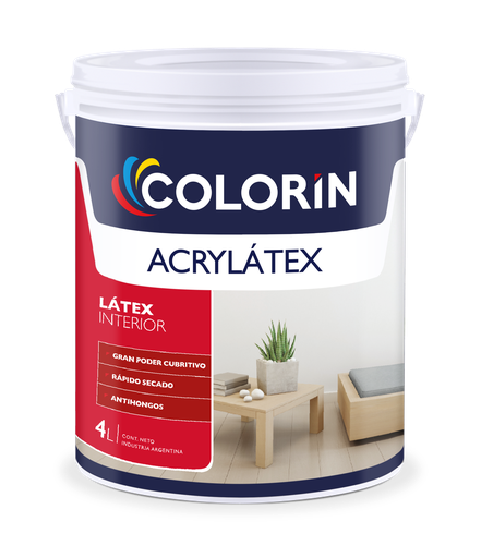 Acrylatex latex interior mate Blanco x 4 lts.